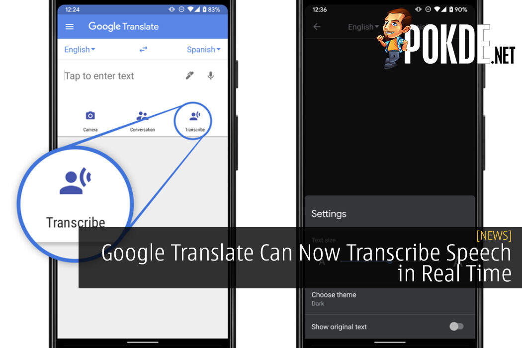 google transcribe audio to text