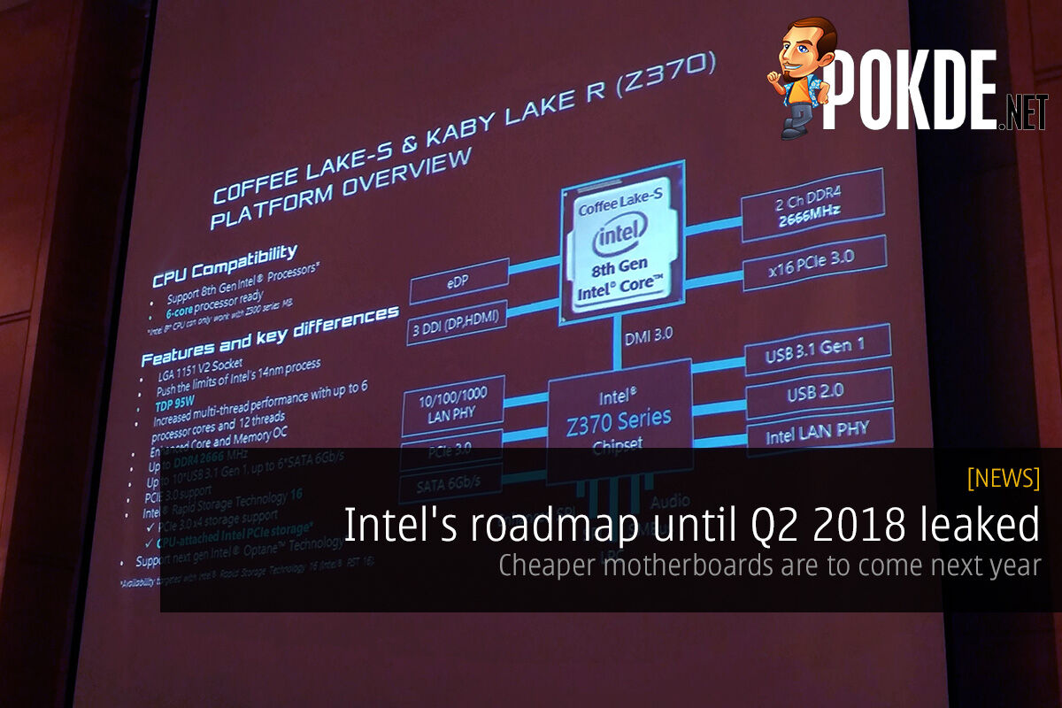 Intel's roadmap until Q2 2018 leaked; cheaper motherboards are to come next year 28