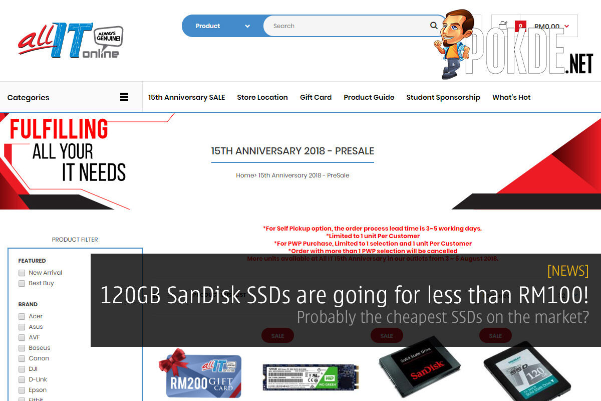 120GB SanDisk SSDs are going for less than RM100! Probably the cheapest SSDs on the market? 31