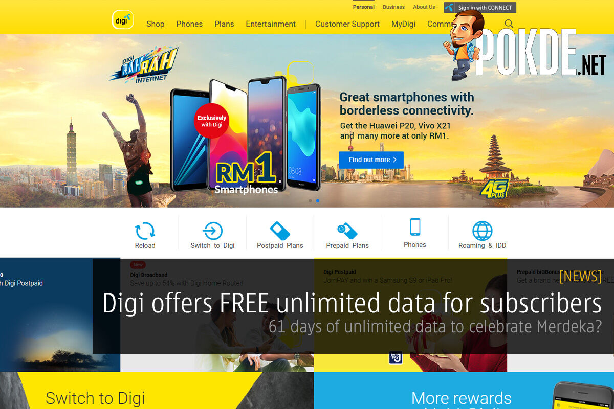 Digi offers FREE unlimited data for subscribers — 61 days of unlimited data to celebrate Merdeka? 24