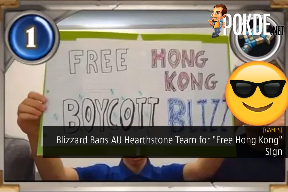 Blizzard Bans AU Hearthstone Team for "Free Hong Kong" Sign