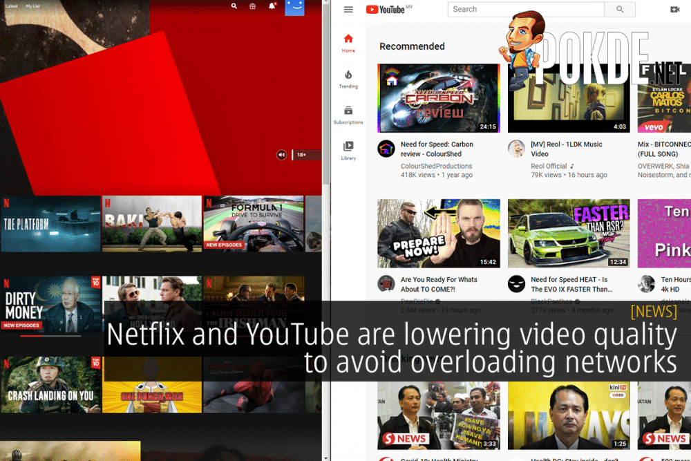 Netflix and YouTube are lowering video quality to avoid overloading networks 30