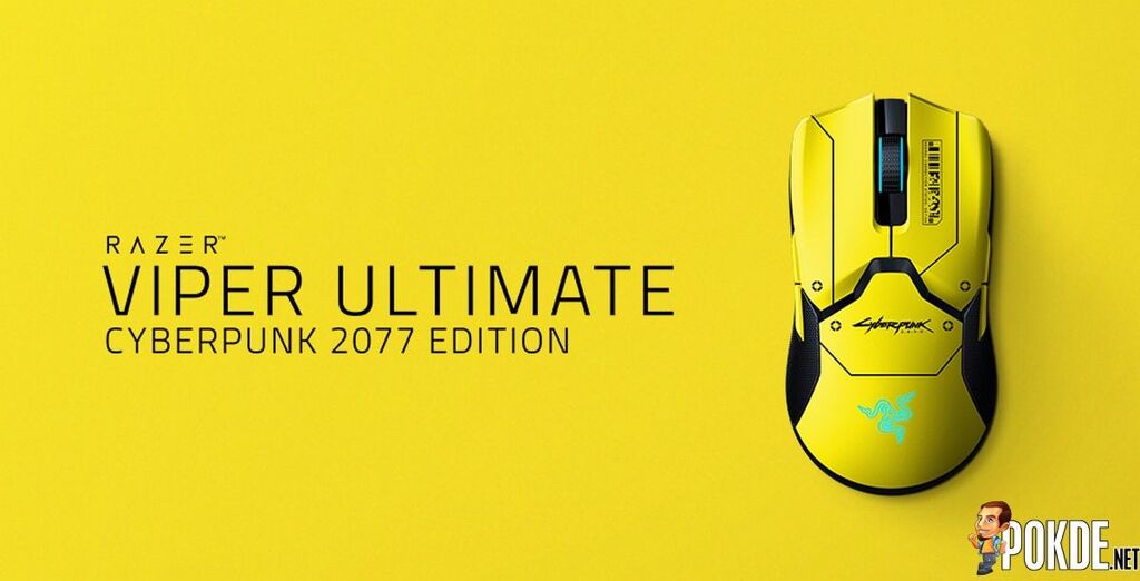 Razer Viper Ultimate Cyberpunk 2077 Edition mouse top down