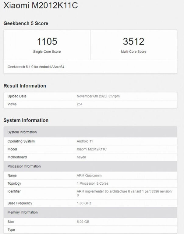 Xiaomi Mi 11 With Snapdragon 875 Reportedly Shown On Geekbench 32