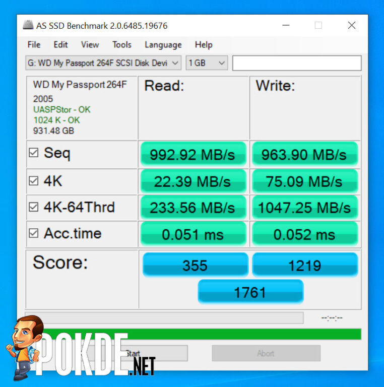 WD My Passport SSD Review AS SSD