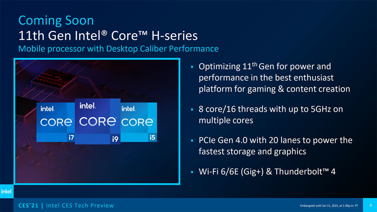 11th Gen Intel Core Tiger Lake 8C coming soon
