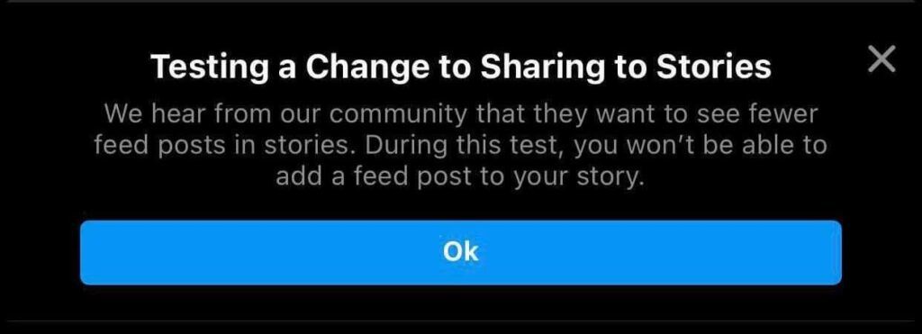 Instagram Removes Sharing Feed Photos To Instagram Stories