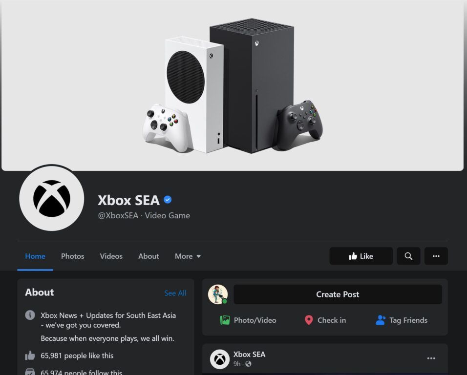 Xbox Singapore Facebook Page Rebranded to Xbox SEA