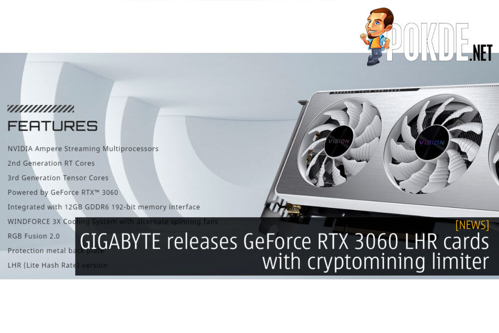GIGABYTE GeForce RTX 3060 LHR cards cover