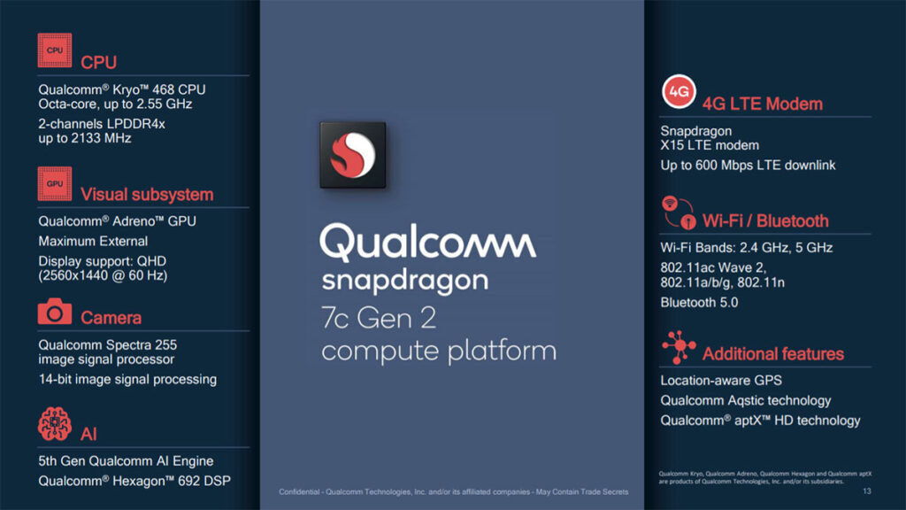 Qualcomm Snapdragon 7c Gen 2 specs
