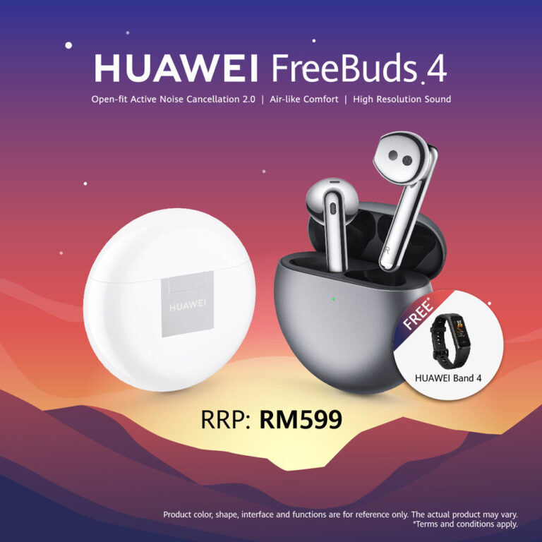 HUAWEI FreeBuds 4 With ANC 2.0 Now Available For Pre-order At RM599 25