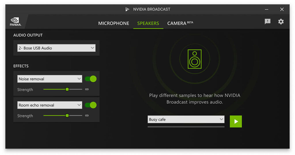 NVIDIA Broadcast UI