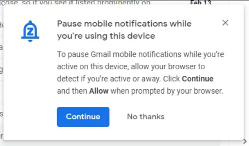 Google Gmail notifications