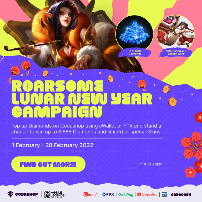 Win Up to 8,888 Diamonds in MLBB with the Roarsome Codashop Lunar New Year Special
