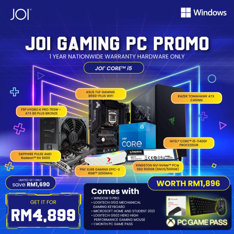 Build a JOI-full game PC with Microsoft Home & Student 2021, Windows 11 Pro and 1-month PC Game Pass