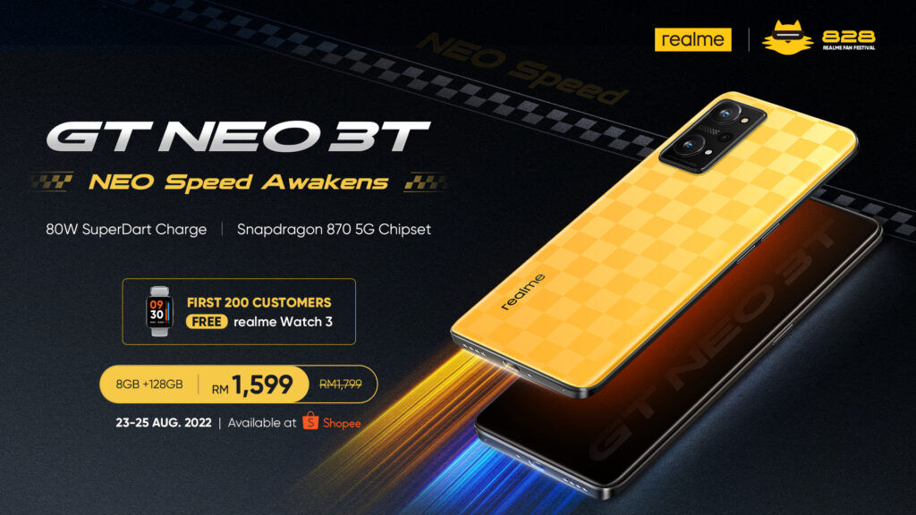 realme Introduces GT NEO 3T Together with realme Watch 3