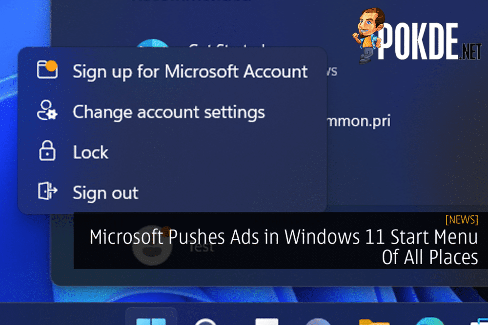 Microsoft introduces ads to the Start Menu of all places in Windows 11