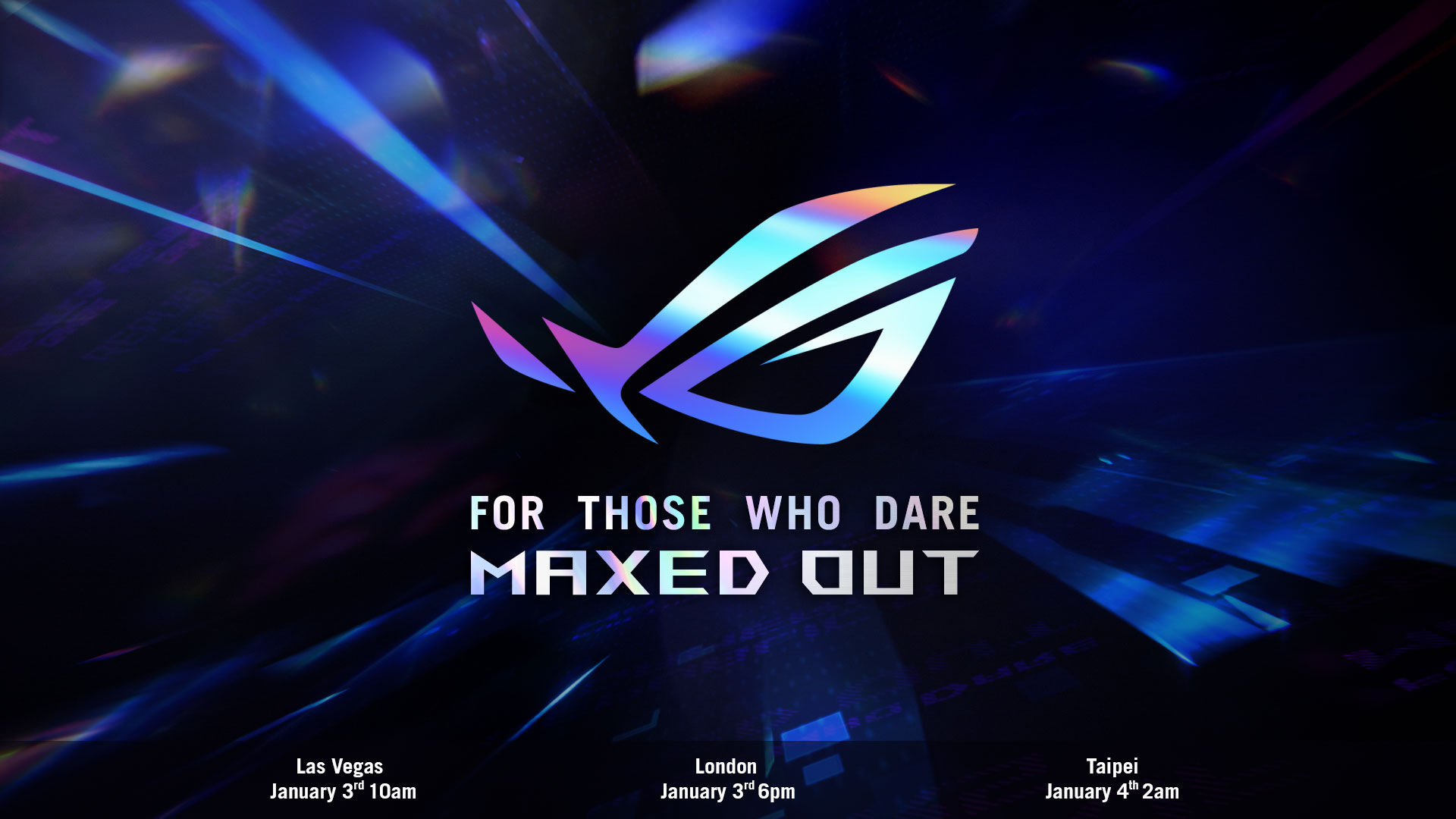 ASUS ROG Announces For Those Who Dare: Maxed Out Virtual Event For CES –  
