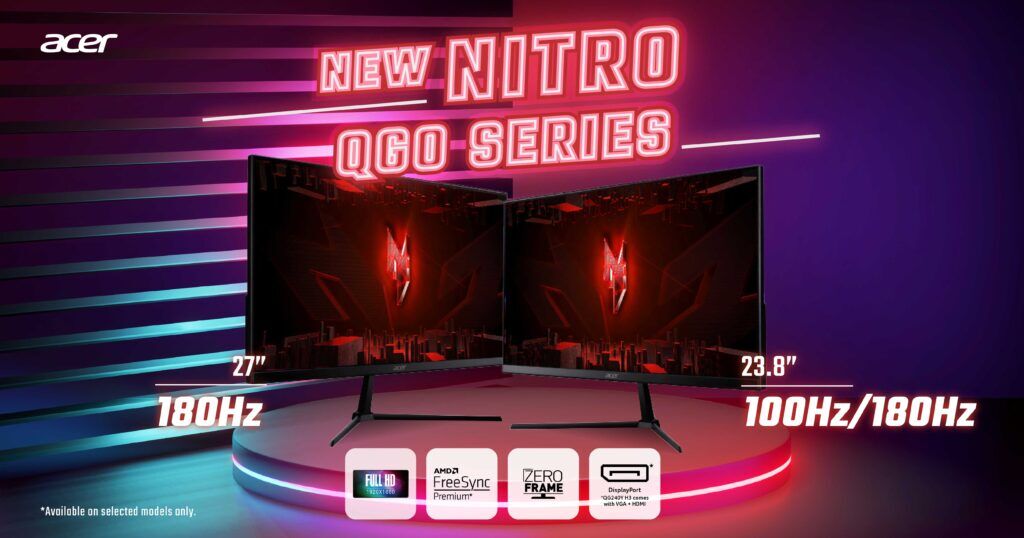 Acer Malaysia Launches Nitro QG0 Monitors with Up to 180Hz Refresh Rate for Casual Gamers