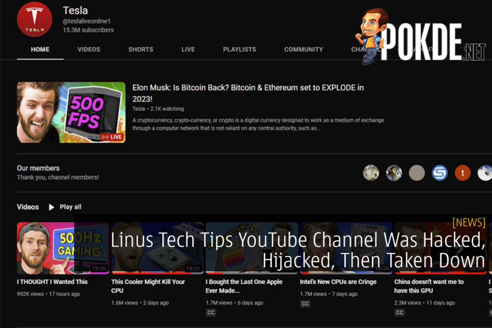 Linus Tech Tips YouTube Channel Was Hacked, Hijacked, Then Taken Down 27