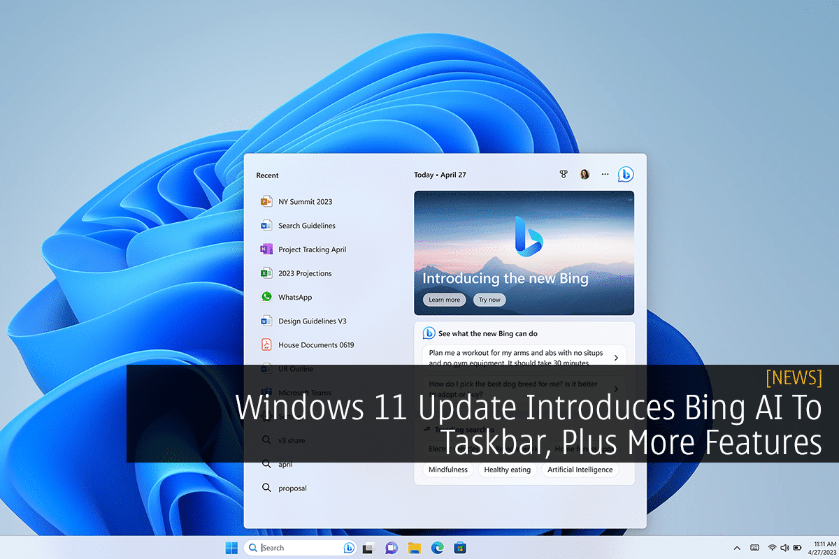 Windows 11 Update Introduces Bing AI To Taskbar, Plus More Features - News Digging
