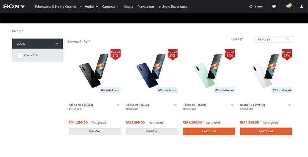 Sony Xperia 10 II rm1299 price