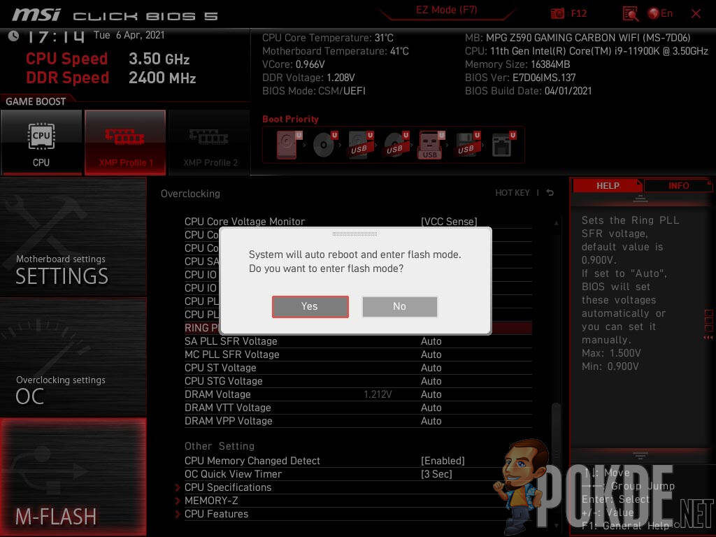 MSI MPG Z590 Gaming Carbon WiFi Review BIOS (7)
