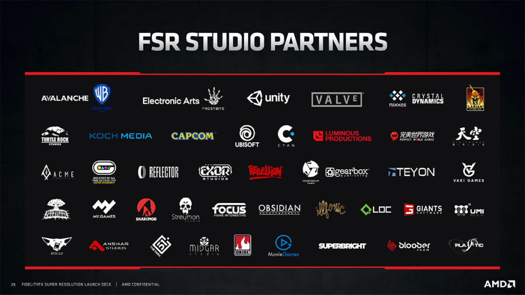 amd fidelityfx super resolution fsr supported studios