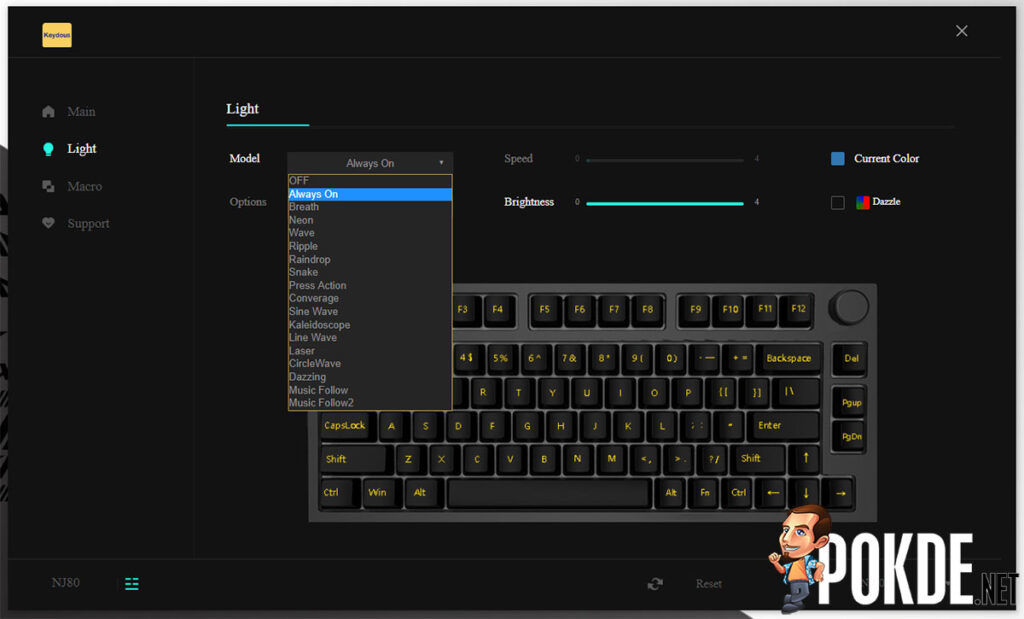 Keydous NJ80 software RGB