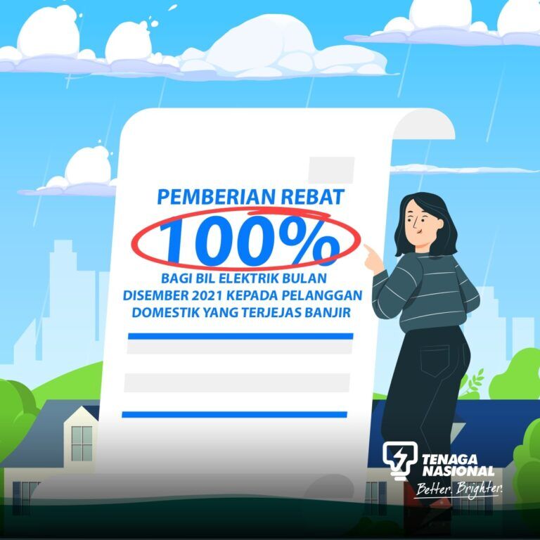 TNB is Giving Full Bill Rebate in December 2021 for Flood Victims