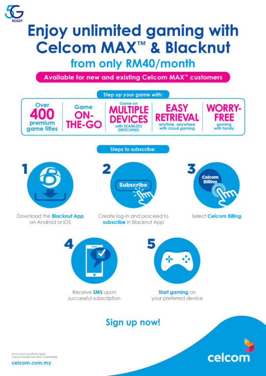 Celcom Cloud Gaming Service Blacknut