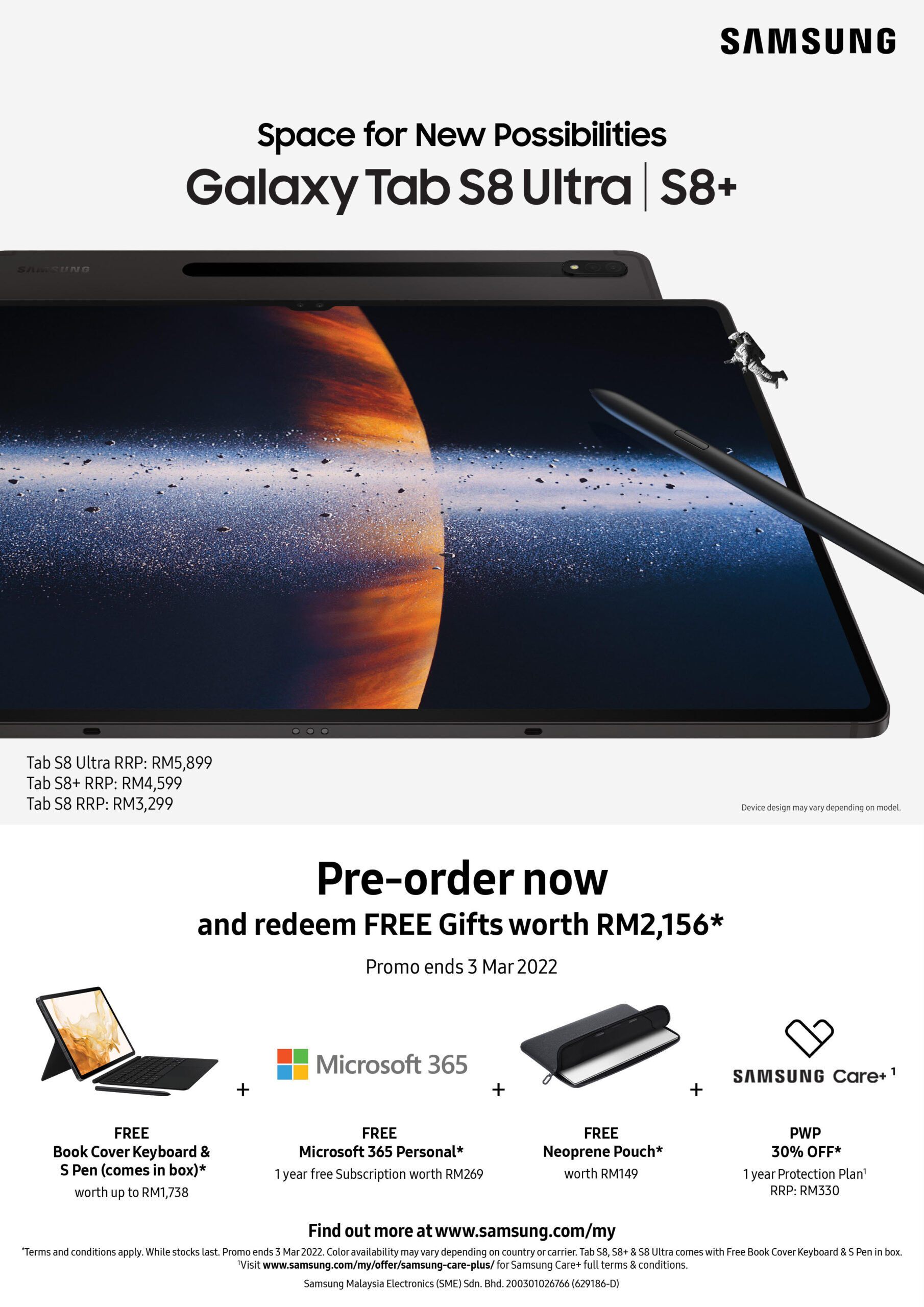 Samsung Galaxy Tab S8 Series Pre-Order in Malaysia Revealed