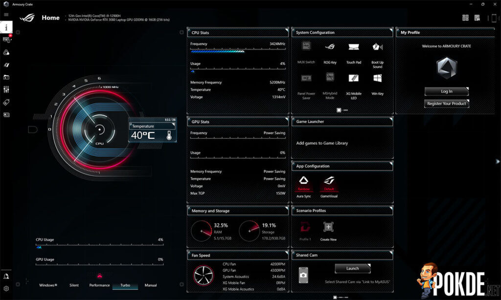 rog flow z13 2022 review ROG Armoury Crate 1