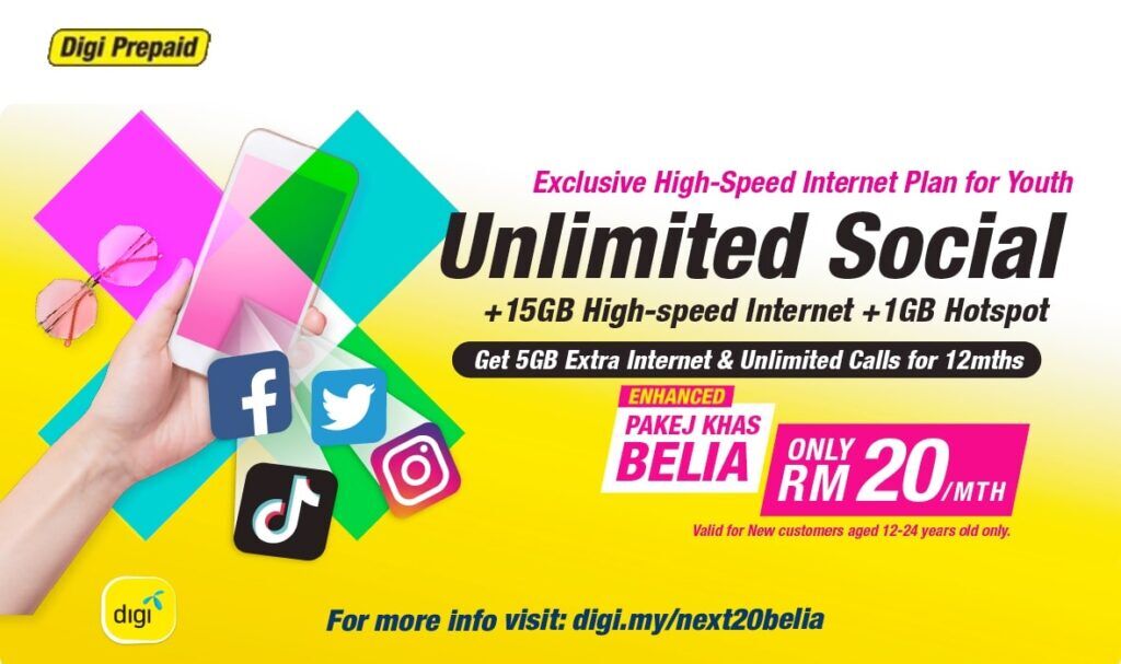 Digi Prepaid NEXT20 Launched with Other Juara Internet Familiku Promotions