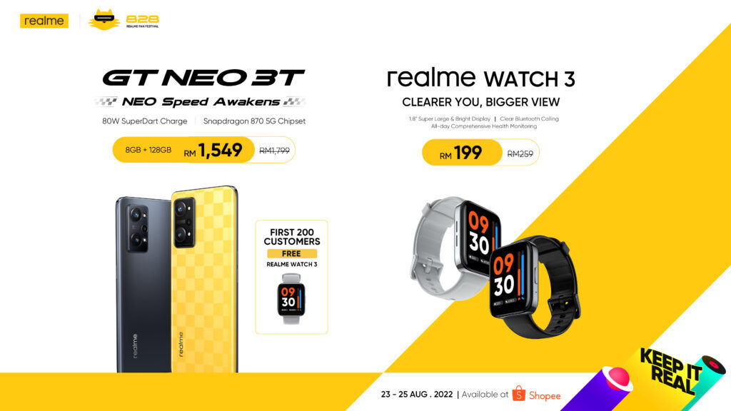 realme Introduces GT NEO 3T Together with realme Watch 3