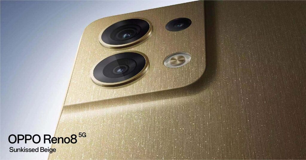 OPPO Reno8 5G in New Sunkissed Beige Colourway