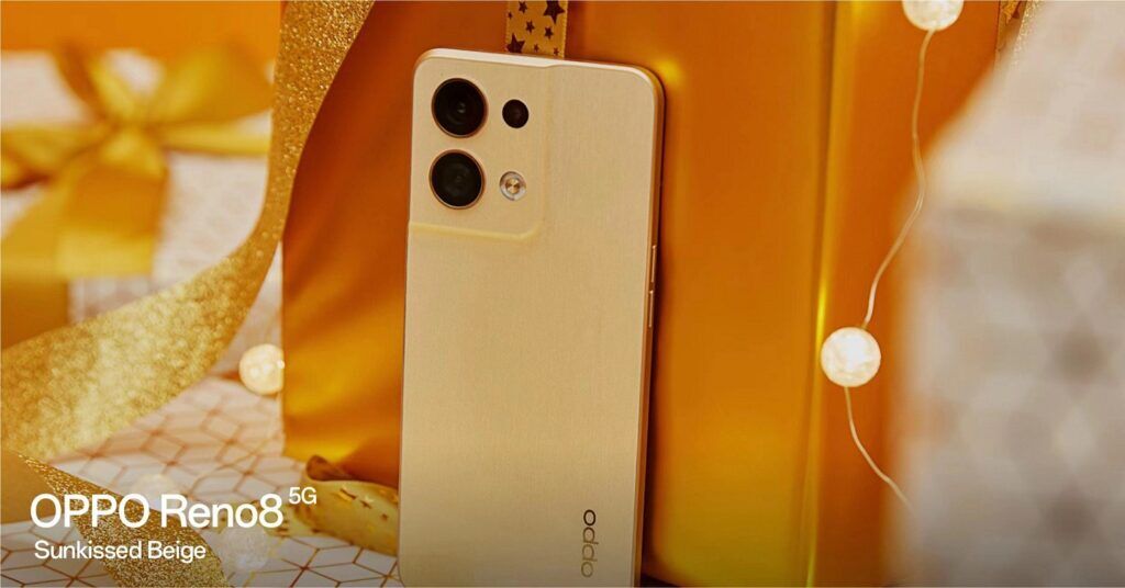 OPPO Reno8 5G in New Sunkissed Beige Colourway