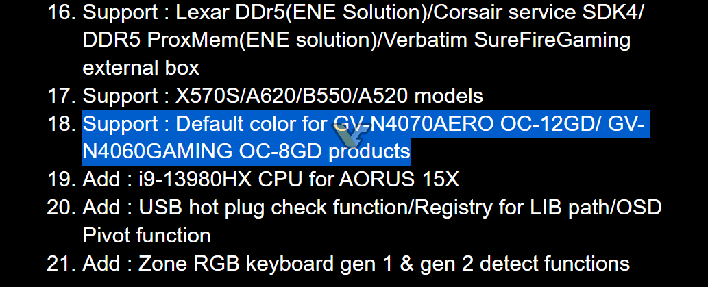 GIGABYTE's App Confirms RTX 4070 & RTX 4060 Memory Specs - 19 GIGABYTE's App Confirms RTX 4070 & RTX 4060 Memory Specs - 18